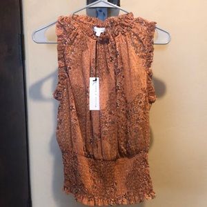 Madison d Amelie sleeveless peach thin dress blouse